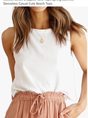 White Tank Button Back